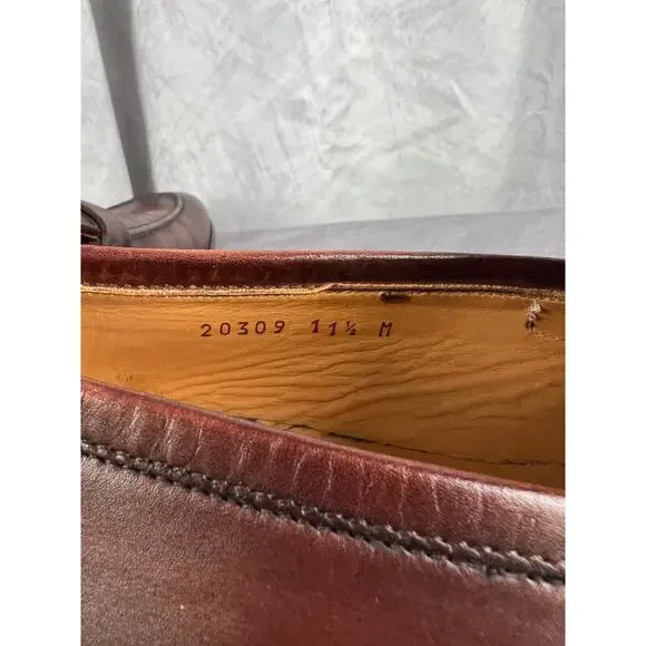 Men's Magnanni Brown Leather Loafers Size 11.5 - Picture 6 of 10